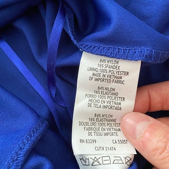 NWT Jump Apparel Dress Size 3/4 Blue One Shoulder Spaghetti Stap Cutout Dress - Picture 8 of 13